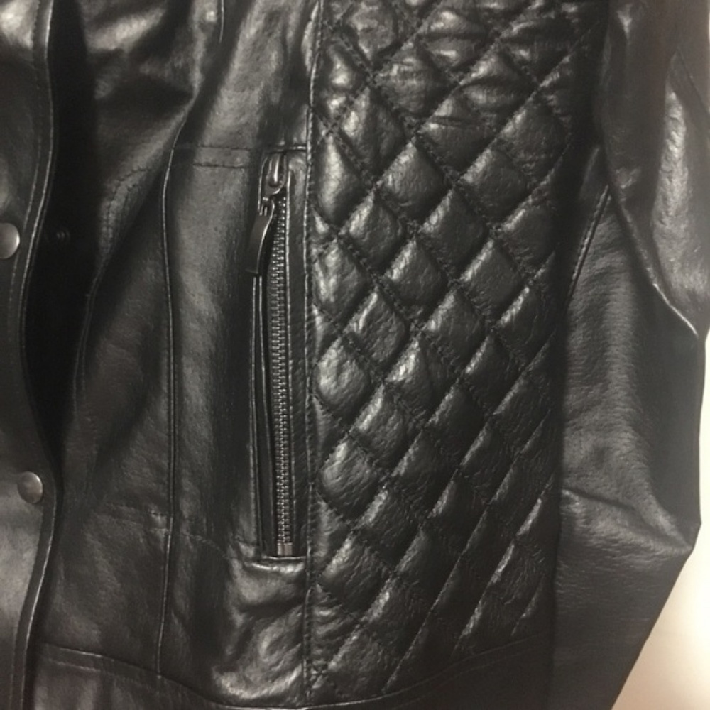 NWT  quilted Moto leather Jacket - Picture 5 of 8